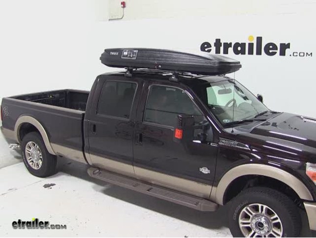 Thule Pulse Alpine Rooftop Cargo Box Review - 2013 Ford F-250 Video |  etrailer.com