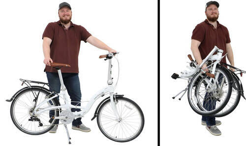 Dahon Briza D8 Folding Bike - 8 Speed - Aluminum Frame - 24" Wheels - White  Dahon Folding Bikes DA33FR