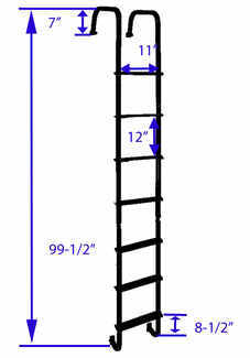 Stromberg Carlson Exterior RV Ladder - Aluminum - 99-1/2" Tall - 250 lbs -  Black Stromberg Carlson RV Ladders LA-401BA